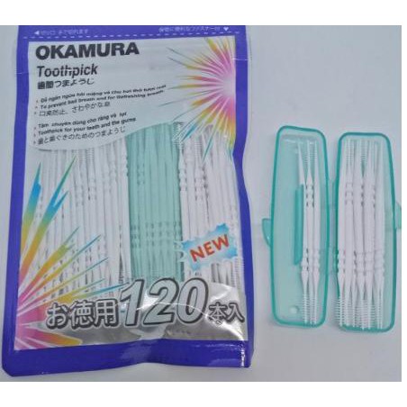 Okamura - Tăm nhựa Okamura chất lượng Nhật Bản (bịch 120 cây/140 cây)