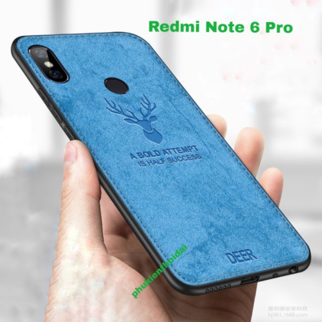 Ốp lưng Redmi Note 6 Pro Vải Deer hươu thời trang cao cấp