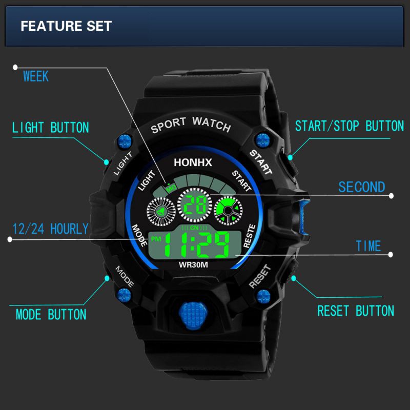 Đồng hồ đeo tay kỹ thuật số chống thấm nước phong cách thể thao | BigBuy360 - bigbuy360.vn