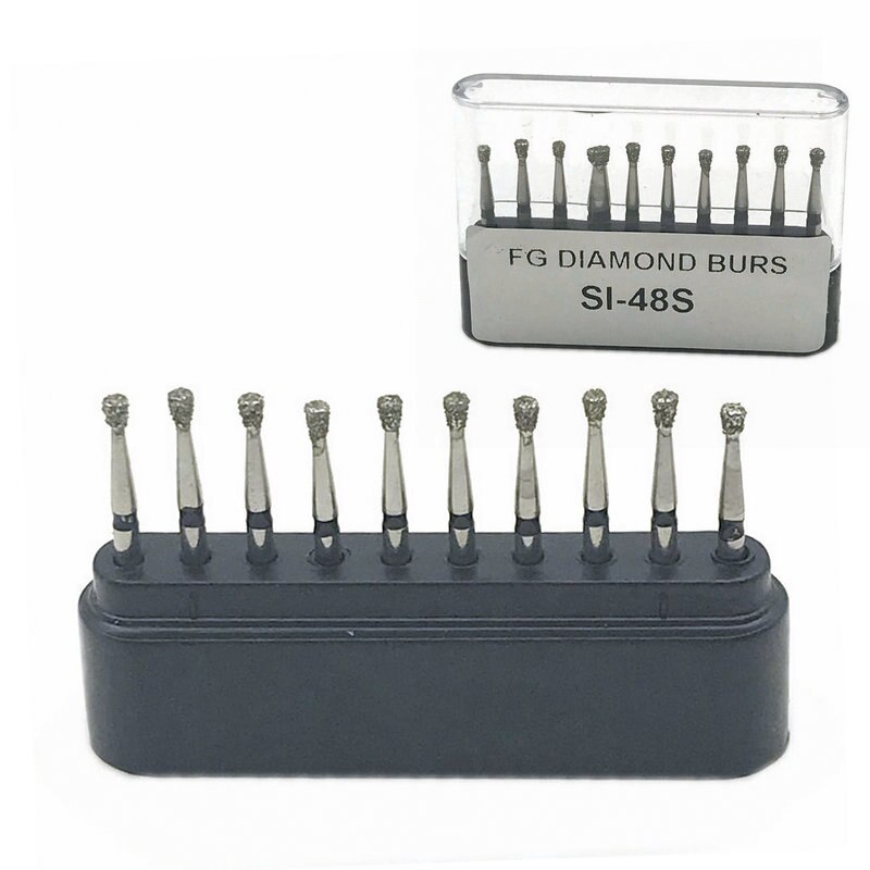 Set 10 đầu mũi mài răng Diamond Burs dành cho tay cầm mài răng tốc độ cao