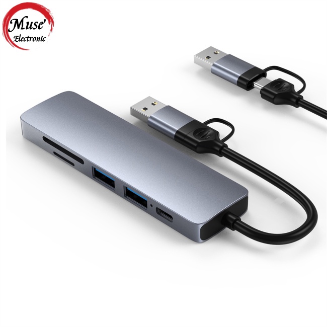 Bộ Chia Cổng usb Type C/usb 6 Trong 1 Hỗ Trợ Sạc Nhanh Sd/tf