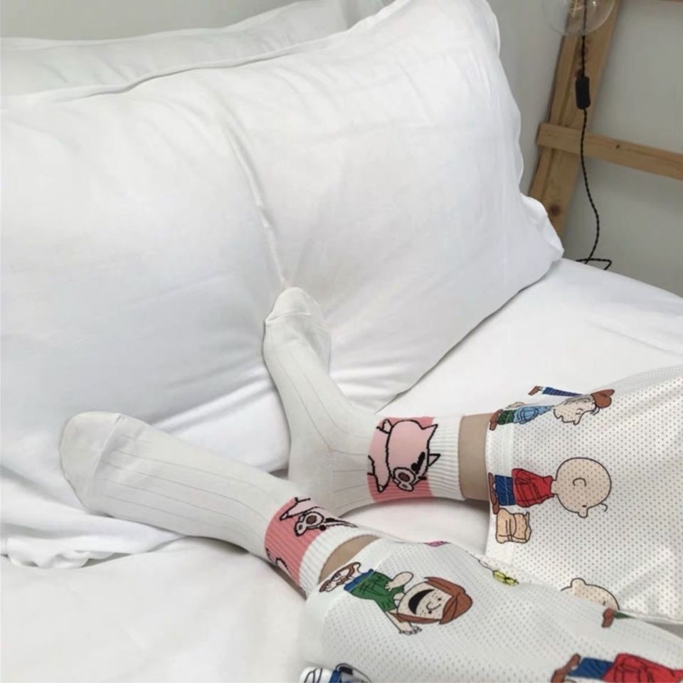 Vớ Cotton Cổ Vừa In Họa Tiết Hoạt Hình Dễ Thương Thời Trang Cho Nữ