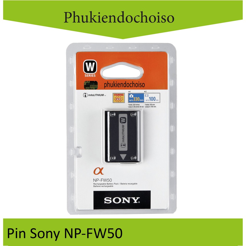 Bộ Pin Sạc thay thế 1 Pin 1 Sạc máy ảnh Sony NP- FW50