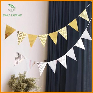 Dây cờ tam giác ánh kim trang trí sinh nhật