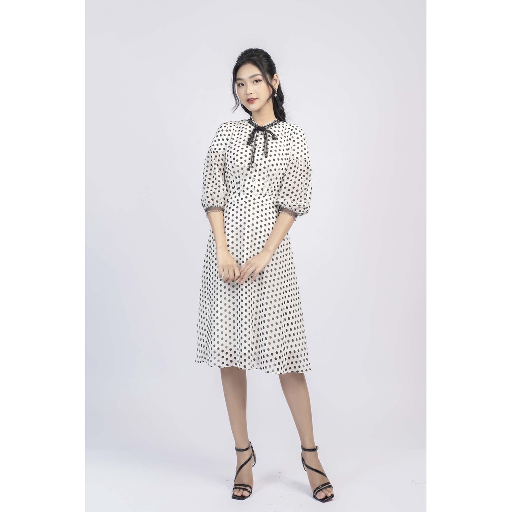 Đầm xòe tay lỡ, phối ren MMOutfit M-DA031220046