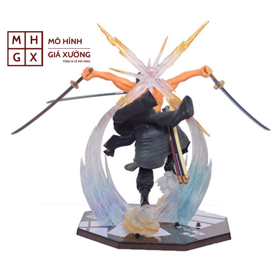 Mô hình Roronoa Zoro F.zero (2 Đầu) trạng thái chiến đấu kèm hiệu ứng Cao 17cm battle ver 2 - Figure Tượng One Piece