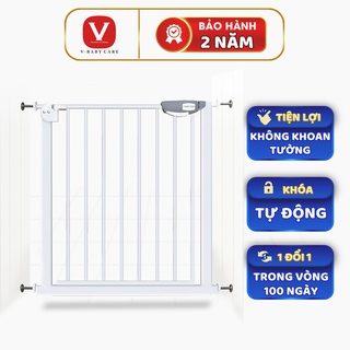 Thanh Chắn Cửa Cầu Thang V-BABY 2025 Không Bắt Ốc Khoan Tường An Toàn Cho Bé