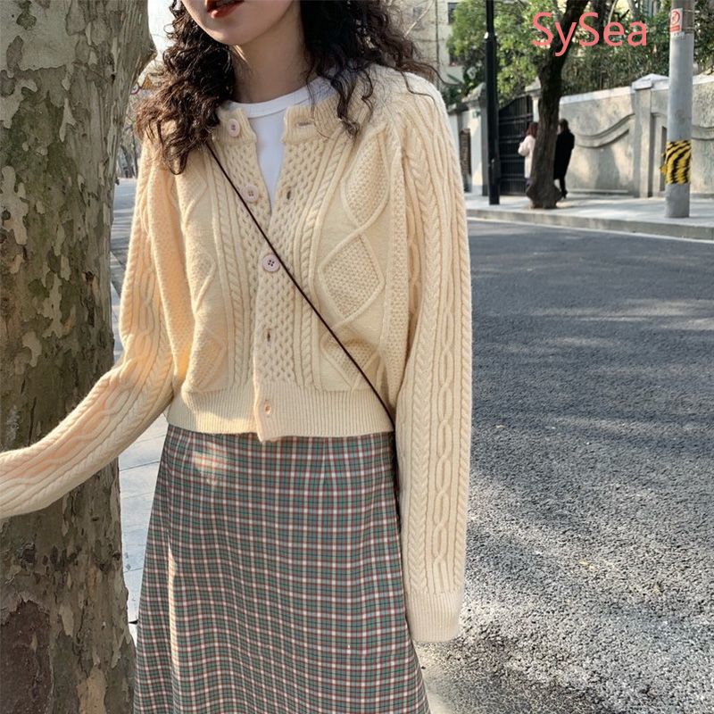 Áo Khoác Cardigan Dệt Kim Phong Cách Hàn Đáng Yêu Cho Nữ