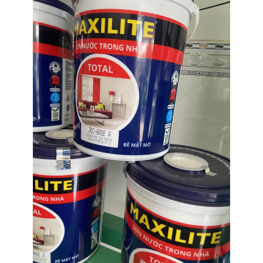 Sơn Nội Thất/ Sơn Mịn Nội Thất Cao Cấp Maxilite Siêu trắng TOTAL 5L