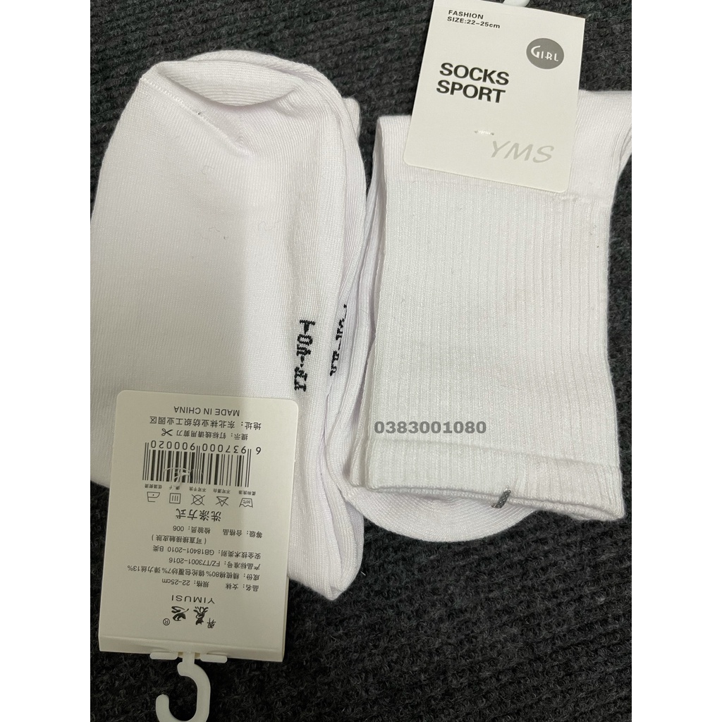 ️XẢ KHO️Tất Thể Thao Cao Cổ Trơn Unisex