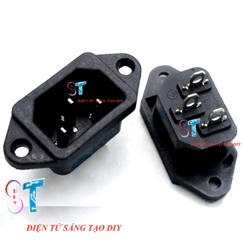 Combo 3 Jack Cắm Nguồn AC 3 Chân 10A 250V Chân Hàn