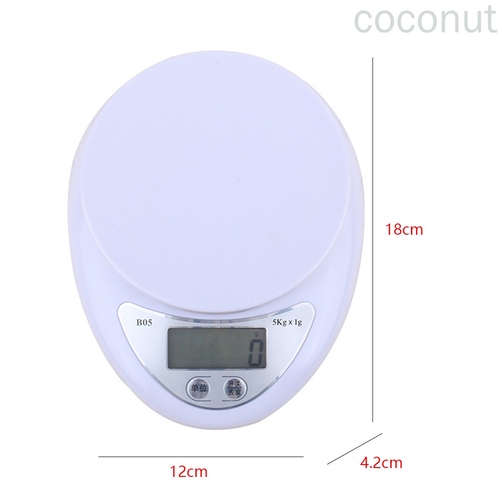 Cân Điện Tử 5kg / 1g Có Đèn Led Tiện Dụng Cho Nhà Bếp