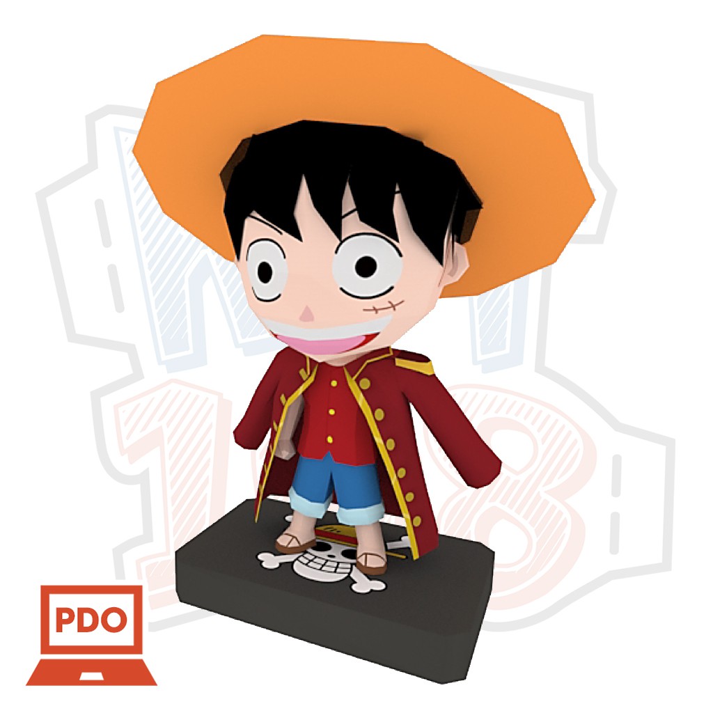 Mô hình giấy Anime Chibi Monkey D. Luffy - One Piece - ver 2