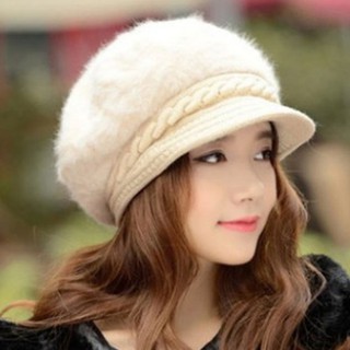 Mũ len nữ lưỡi trai phong cách Hàn, mũ bê rê len cao cấp, mũ len lông thỏ thời trang