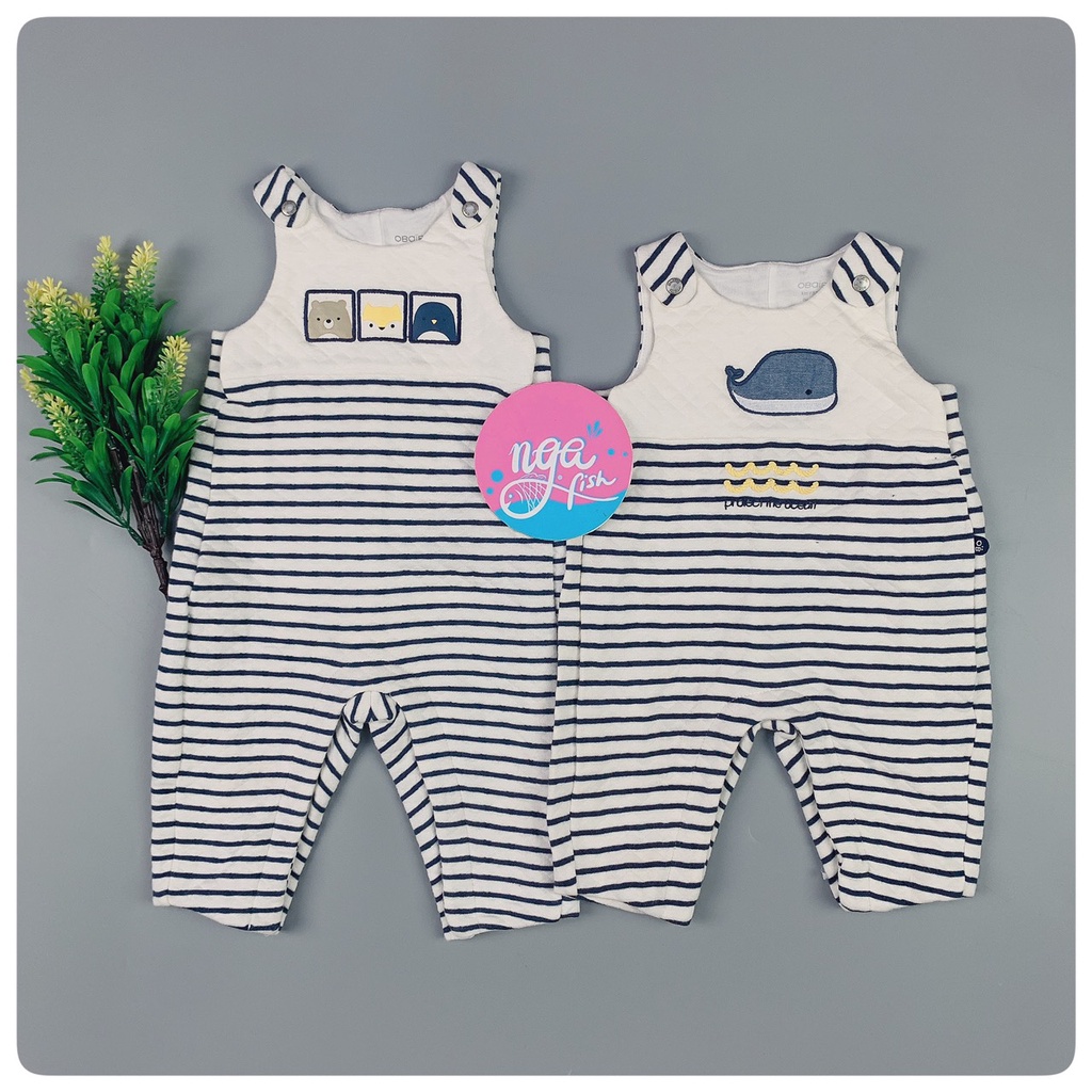 Yếm quần  cho bé trai bé gái yếm nỉ Obaibi size 0/3m - 12/18m đáng yêu Nga Fish Y6N5