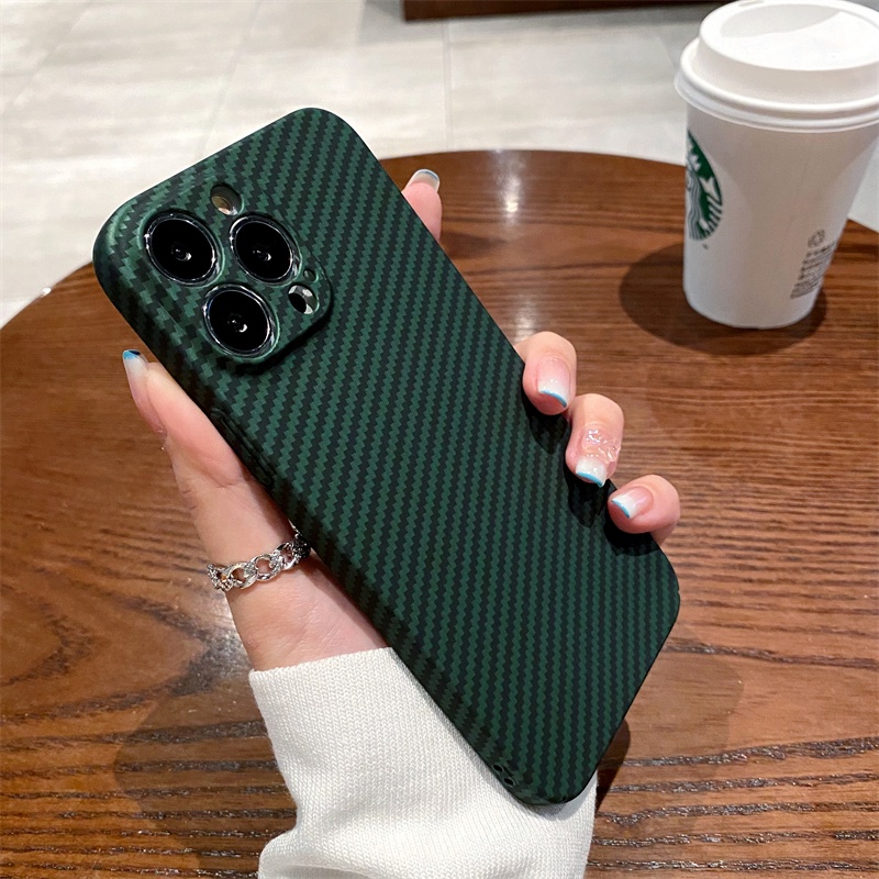 Ốp Điện Thoại Cứng Họa Tiết Sợi carbon Chất Lượng Cao Cho iPhone 12 13 11 Pro Max