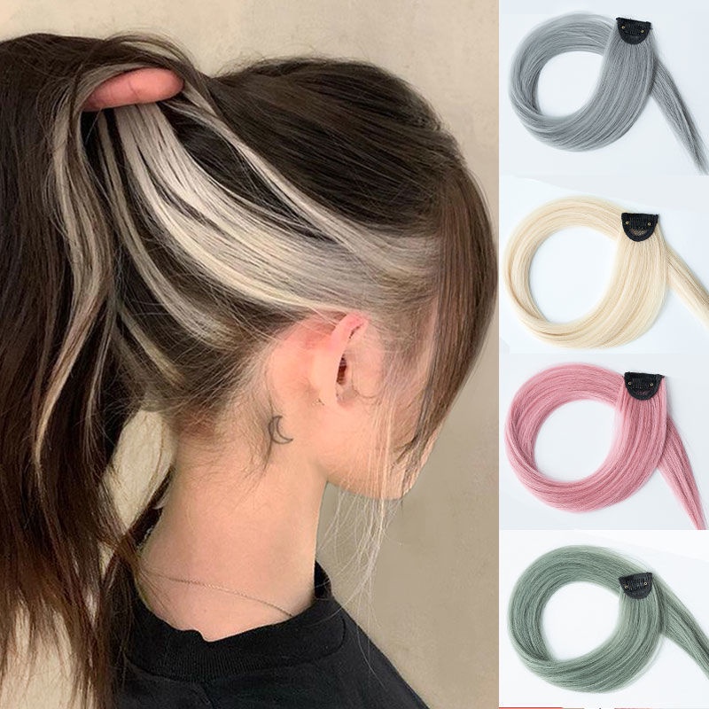 Tóc Giả Dài Và Thẳng Màu Gradient Tự Nhiên Không Đường May Vô Hình