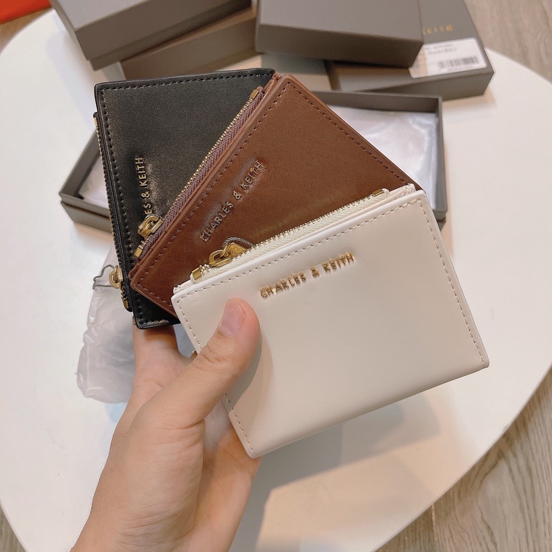 Ví cầm tay da trơn mini kèm hộp