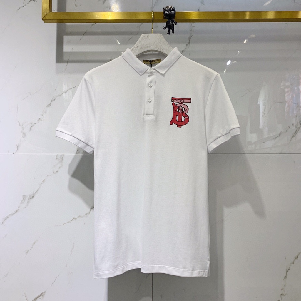 Burberr Áo thun cổ tròn polo tay ngắn in TV thời trang hè 2020 cho nam