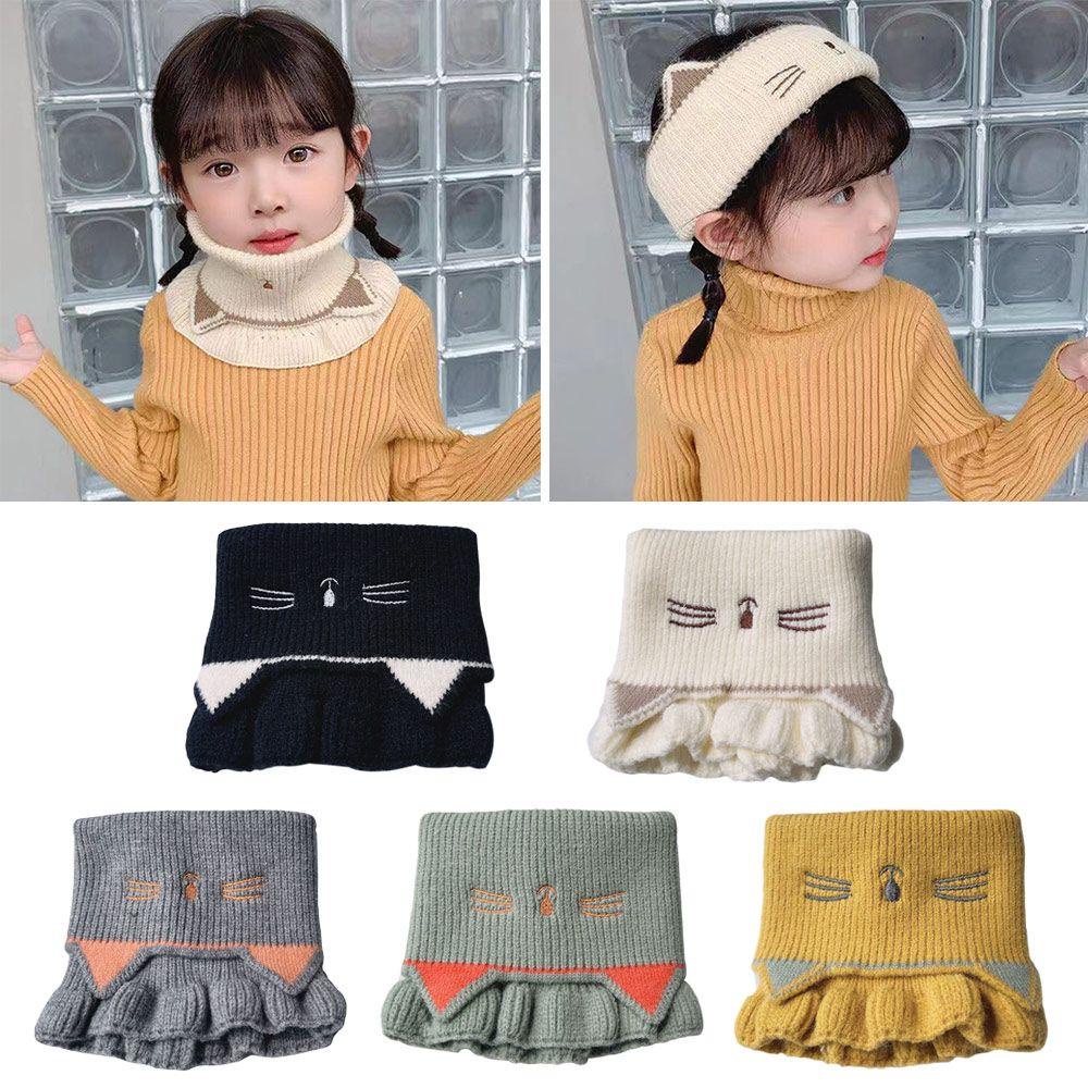 MIHAN1 Khăn Choàng Cổ Giả Len Dễ Thương Chống Gió Có Thể Tháo Rời Cho Bé