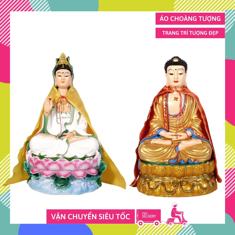 Áo choàng Thần Tài Thổ Địa, áo choàng Tượng Phật, áo Bà vải đỏ vàng giản đơn - Nhiều cỡ