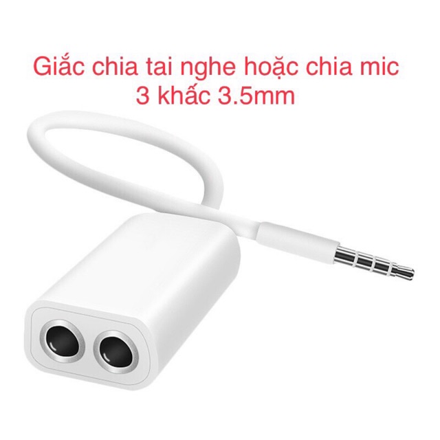 Cáp chia tai nghe hoặc chia míc hifi 3.5mm