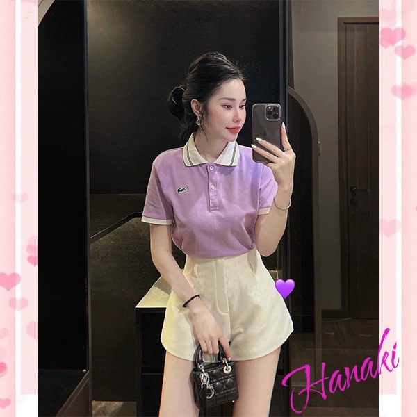 Áo polo nữ áo thun polo nữ màu tím Hanaki