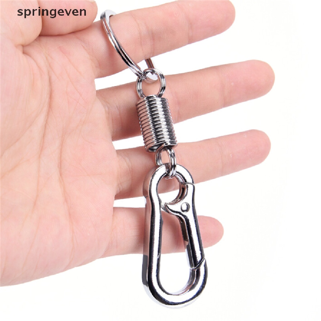 Bộ 2 Móc Khóa Carabiner Bằng Thép Không Gỉ Có Thể Thu Gọn