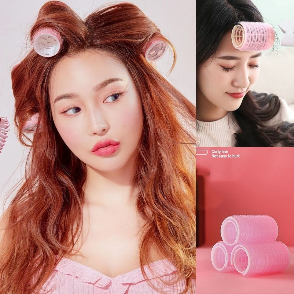 Lô cuốn tóc mái bay Hàn Quốc lõi nhôm siêu to dài tự dính uốn mái dài - Chan beauty cosmetic