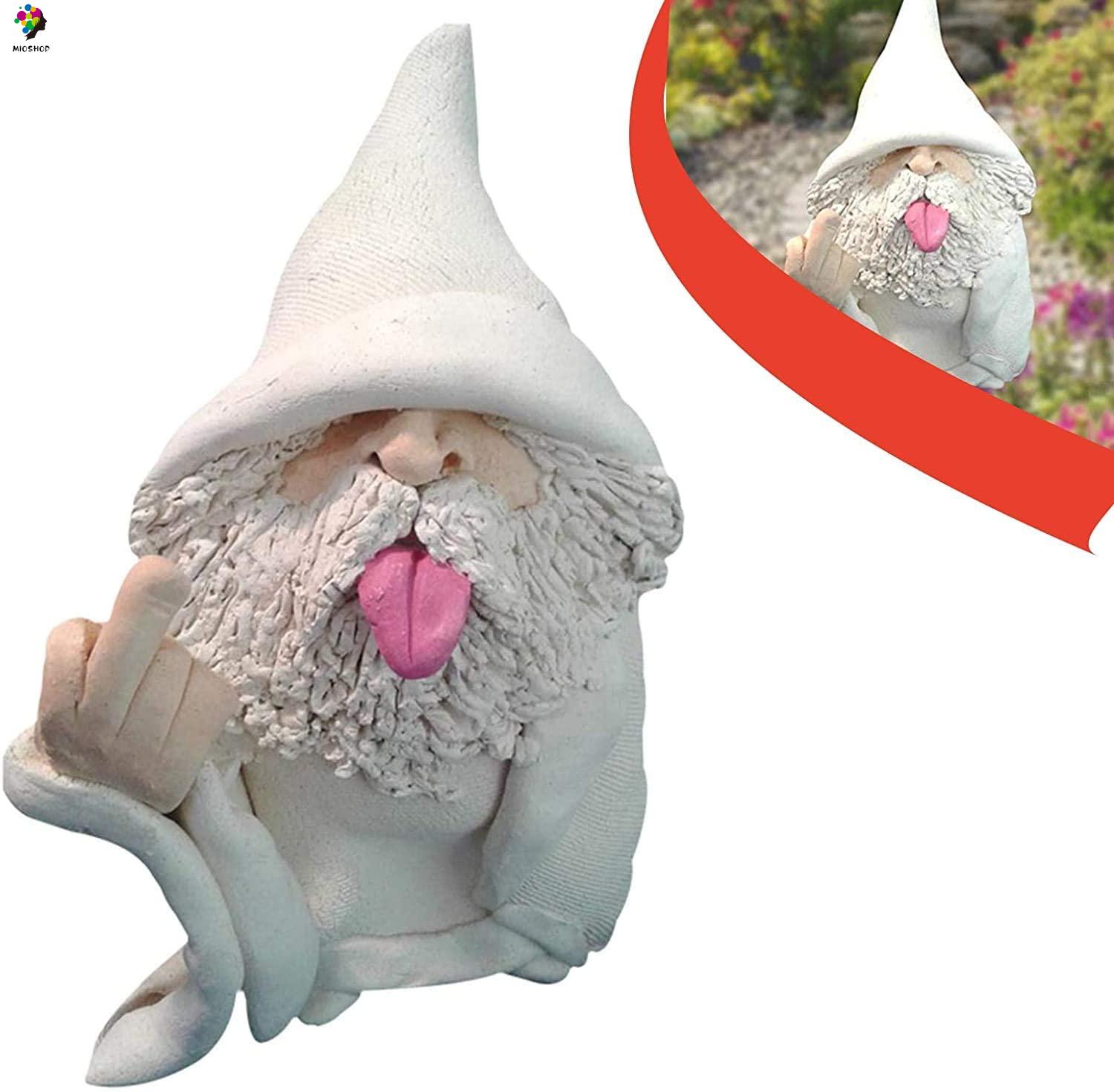 MIOSHOP Indoor Outdoor Garden Gnomes Home Decor Micro Landscape Dwarf Figurines Gift Funny Elf Decoration Crafts Collectible Ornaments Big Tongue Elves Funny Statue