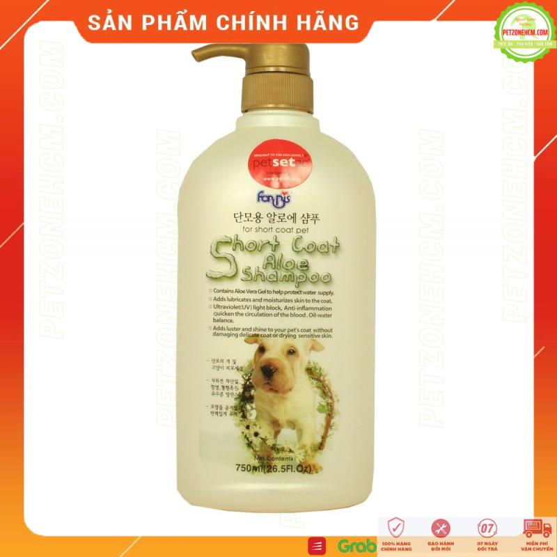 Sữa Tắm cho chó Forcans Hàn Quốc ⚜ FREESHIP ⚜ Short Coat ALOE SHAMPOO Chai 750ml dùng cho chó lông ngắn - PetzoneHCM