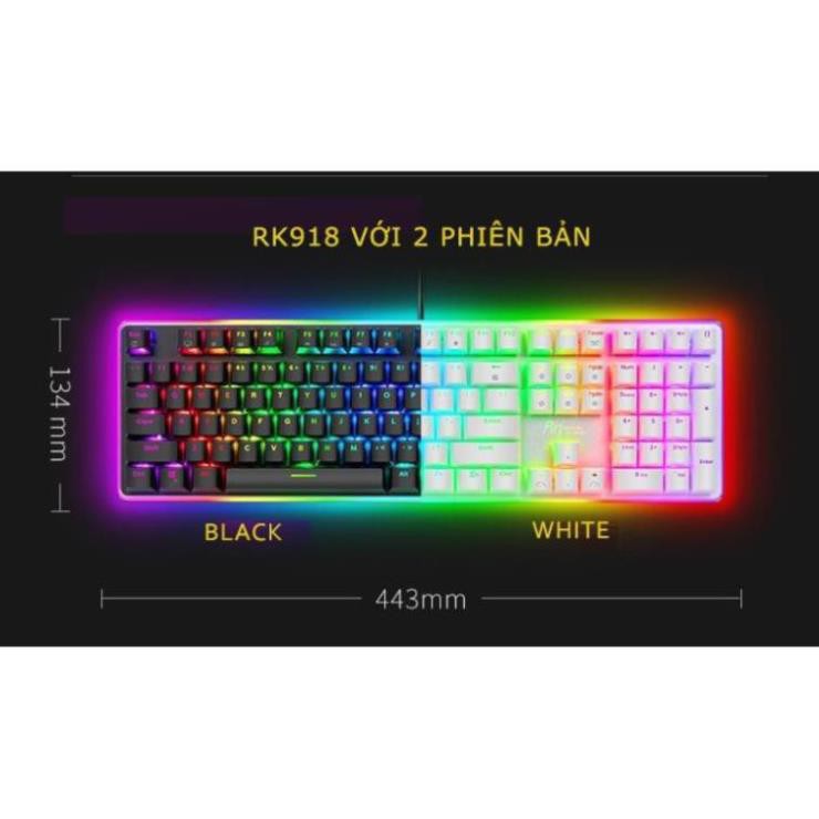 (CÓ SẴN) Bàn Phím Cơ Royal Kludge RK918 Version 3 - Led RGB Full bàn phím - Phần mềm tùy chỉnh Led và Custom Macro phím