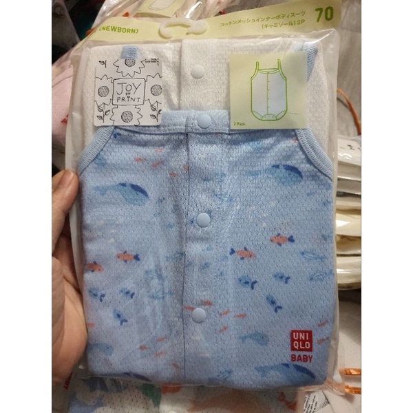 Set 2 body 2 dây Uniqlo chất cotton lưới cho bé