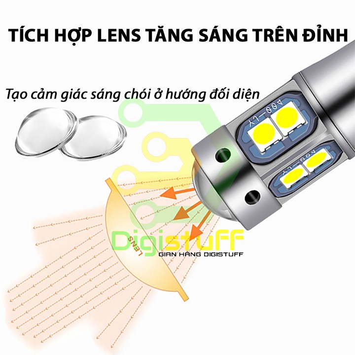 Đèn LED xi nhan demi 12V 24V có thấu kính chip 3030 siêu sáng cho xe máy, xe hơi