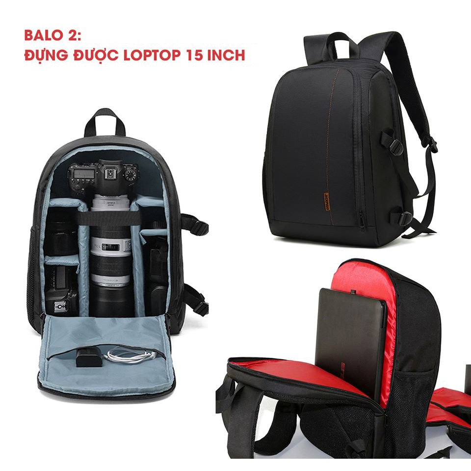 Balo máy ảnh Laptop lớn chống thấm nước, chống sốc