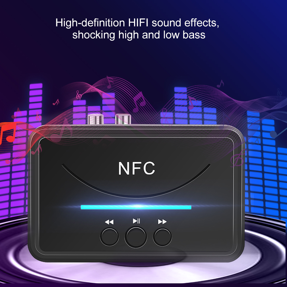 Thiết Bị Kết Nối NFC Bluetooth 5.0 Jack 3.5mm Cho Loa Xe Hơi Tiện Dụng