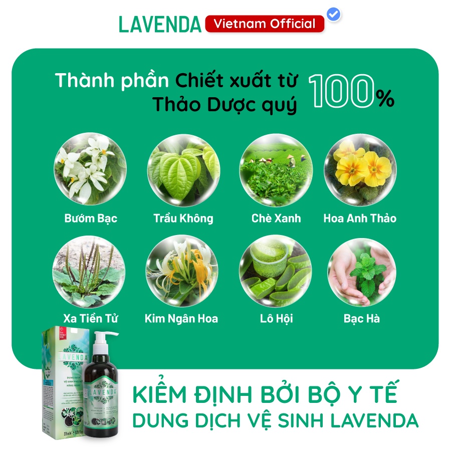 Combo khử Nấm ngứa, Khử mùi hôi, khí hư, Huyết trắng (1 xịt Lavenda 60 ml + 1 rửa Lavenda 275ml)