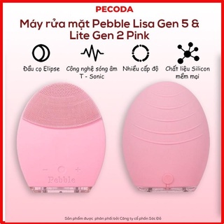 Máy rửa mặt Pebble Lisa Gen 5 cao cấp và Máy rửa mặt  cầm tay Pebble Lite Gen 2 Pink/ Black chính hãng - Pecoda