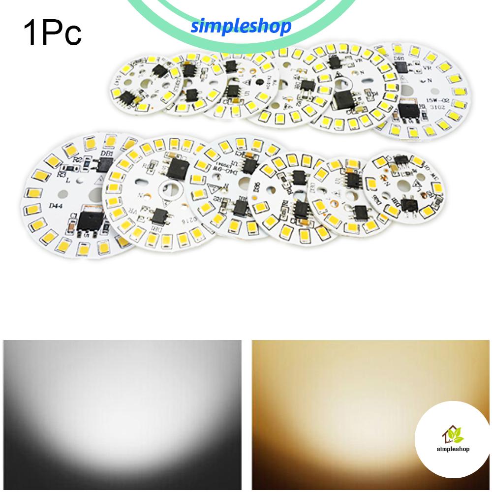 ❀SIMPLE❀ 1Pc Round 2835 SMD Warm White/White Light Plate LED Chip 15W 12W 9W 7W 6W 5W 3W New Smart IC Driver AC220V Bulb Lamp Bean/Multicolor