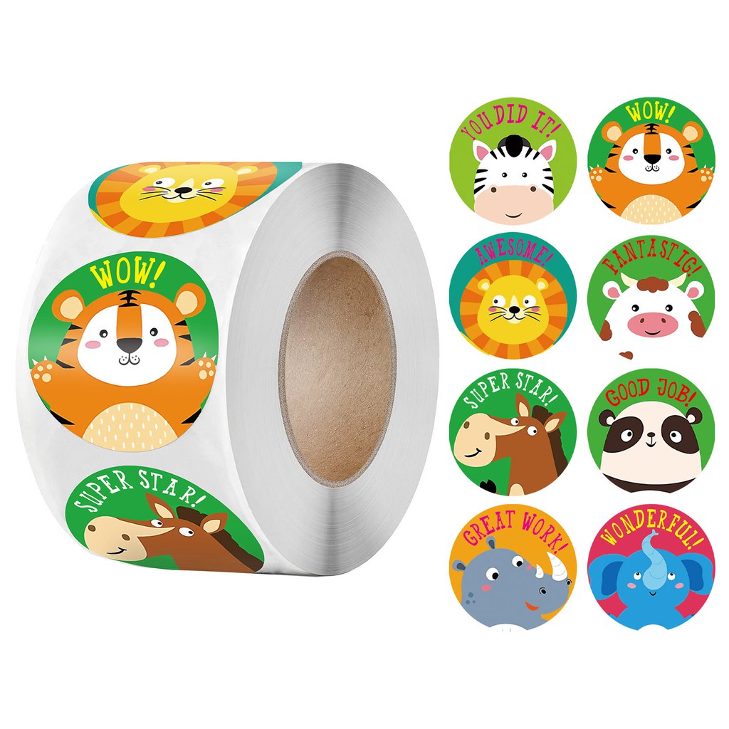Stickers cuộn khen thưởng cho bé, khích lệ bé học tập 500 sticker/1 cuộn - English For Kid