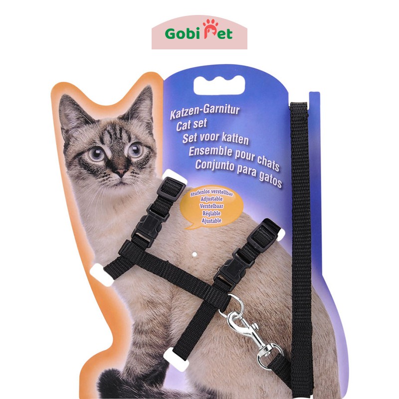 dây xích chó mèo thú cưng 2 đai đeo ngực bền chắc và an toàn - Gobi Pet