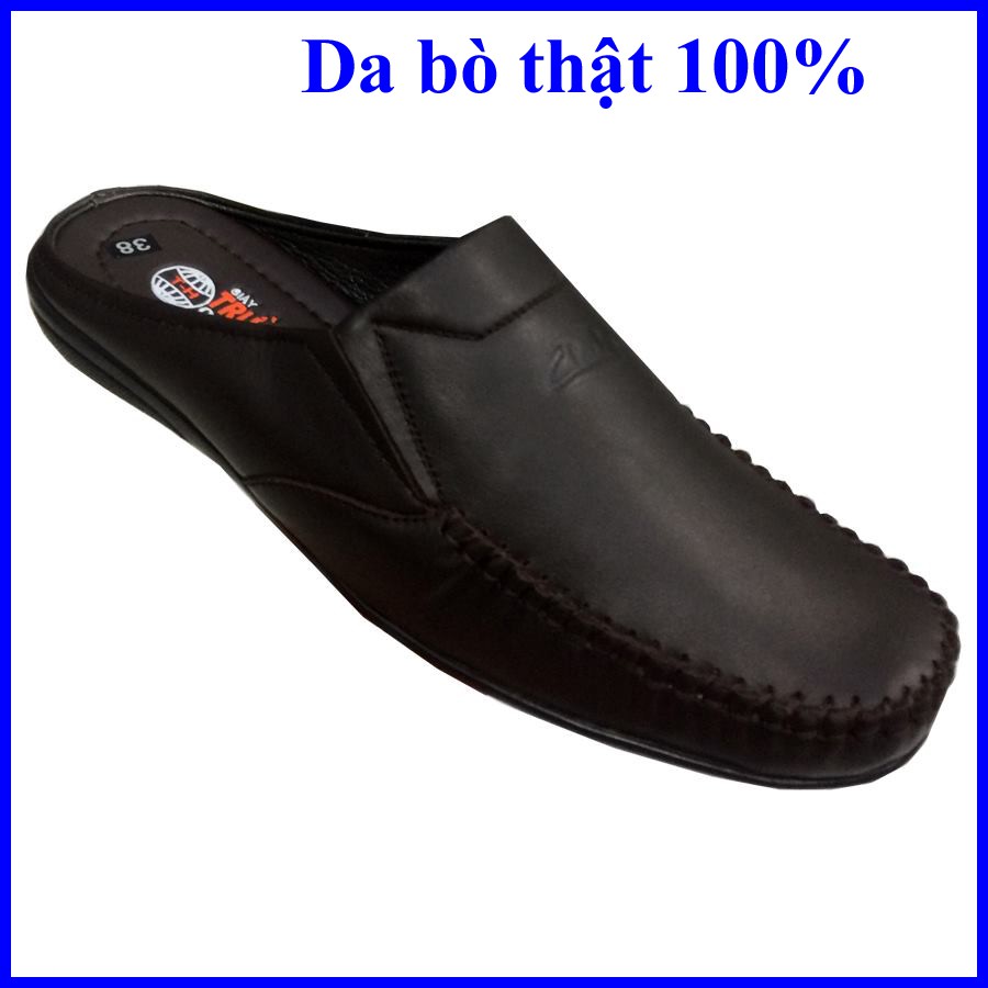 Dép bít mũi nam da bò cao cấp TH BM317