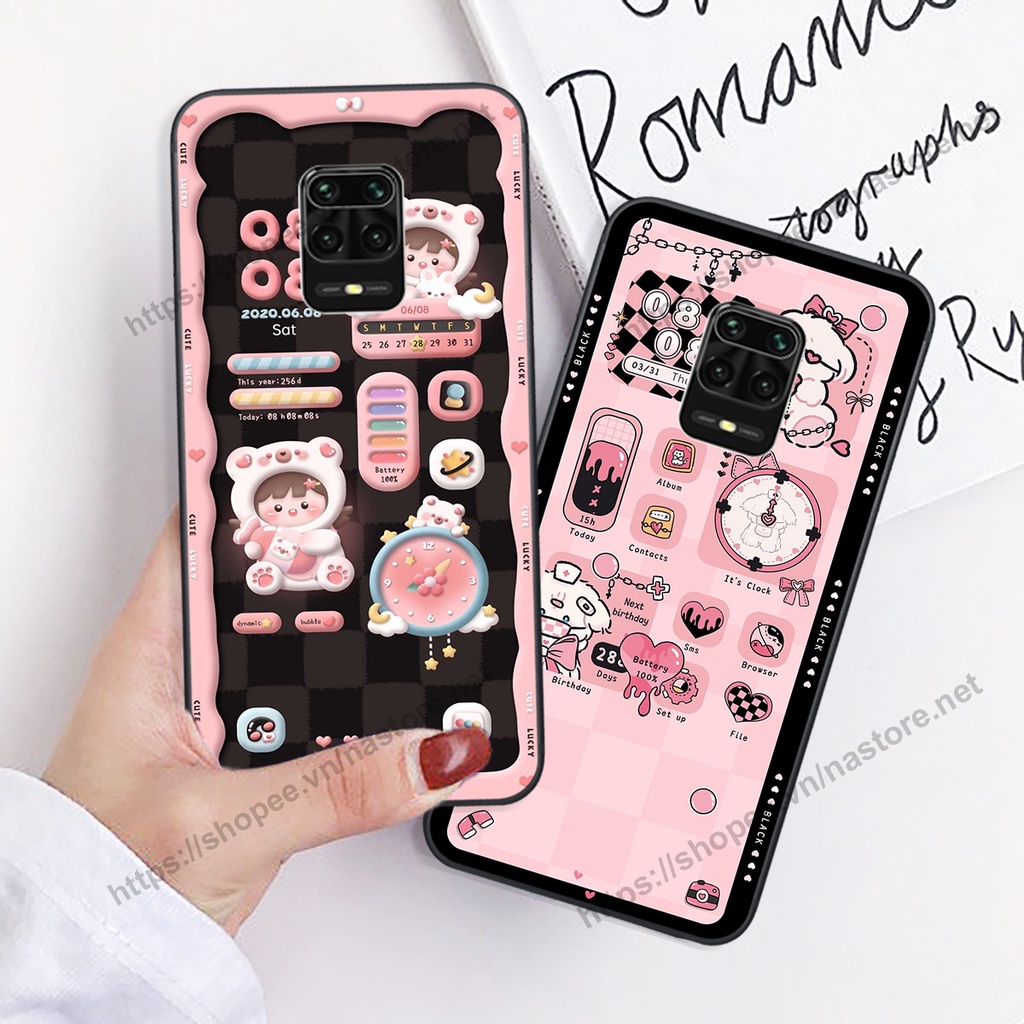 Ốp lưng Xiaomi Redmi Note 9 / Redmi Note 9s / Note 9 Pro gấu, đồng hồ dễ thương cute giá rẻ