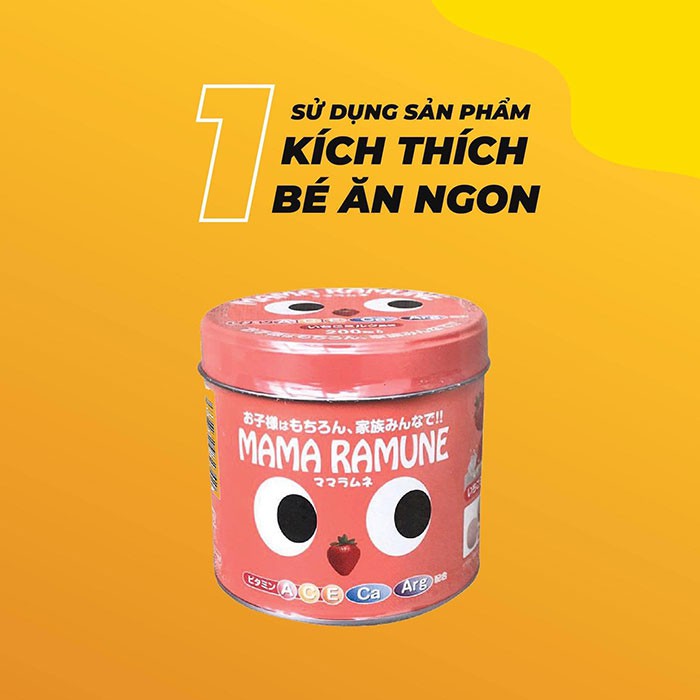 Kẹo cho trẻ biếng ăn Mama Ramune của Nhật Bản 200 viên