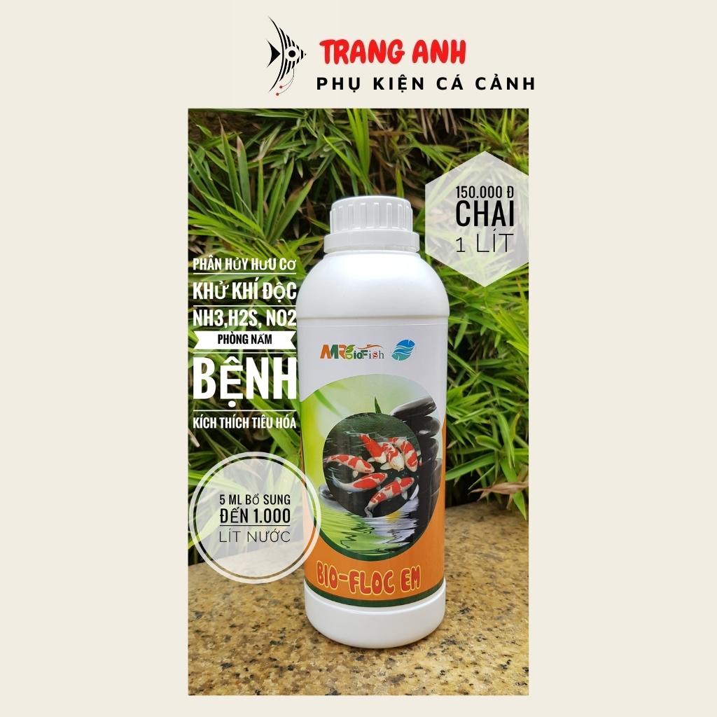 Men vi sinh xử lý nước hồ cá cảnh MrBio Fish Bio-Floc Em 1 lít, dùng cho hồ lớn, hồ ngoài trời