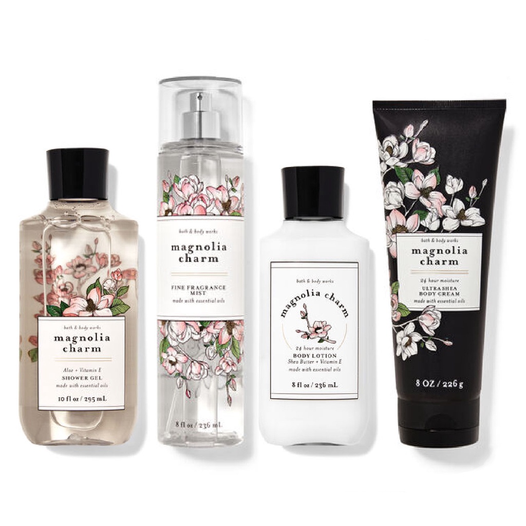 Magnolia charm | Bộ Sản Phẩm sữa tắm dưỡng thể xịt thơm toàn thân Bath and Body Works
