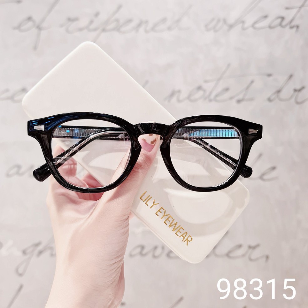 Gọng kính cận nam nữ Lilyeyewear mắt tròn nhựa cao cấp dễ đeo 98315