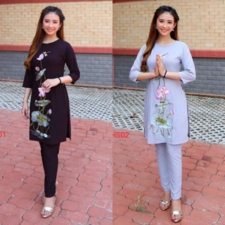 Đồ bộ đi chùa#áo lam phật tư. Áo cắt tân đi chùa