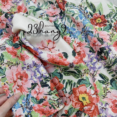 Váy hoa nhí đầm 2 dây vintage dáng mini chất thô đũi cao cấp đi biển đi phố babydoll 23thang9 boutique