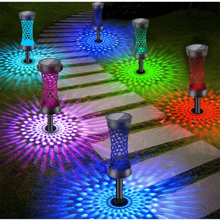 1/2/4 Đèn Led Nhiều Màu Sắc Chống Thấm Nước Chiếu Sáng Sân Vườn